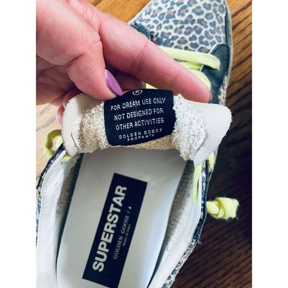 GOLDEN GOOSE Superstar Leopard-Print Suede Court Sneakers Sz. 39- worn 2x - Picture 5 of 5